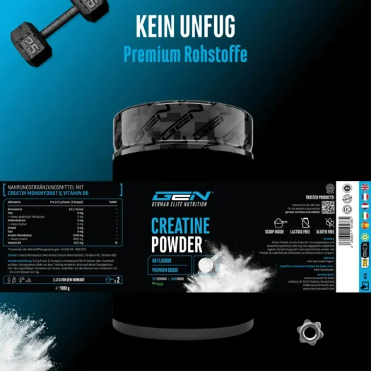 GEN <br>Creatina monohidrato - 1000 g - Imagen 2