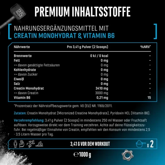 GEN <br>Creatina monohidrato - 1000 g - Imagen 3