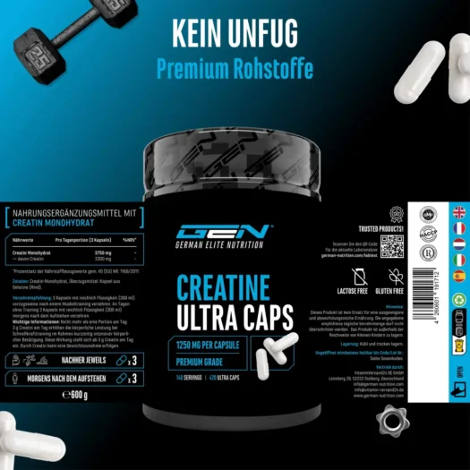 GEN <br>Creatine Ultra Caps - verschillende hoeveelheden - Afbeelding 2
