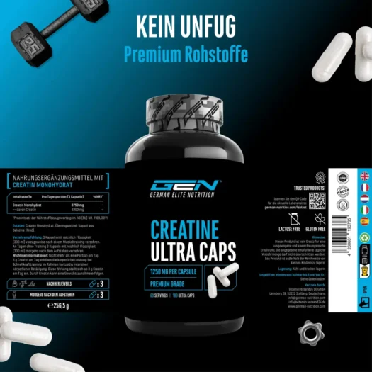 GEN <br>Creatin Ultra Caps - 180 Kapseln – Bild 2