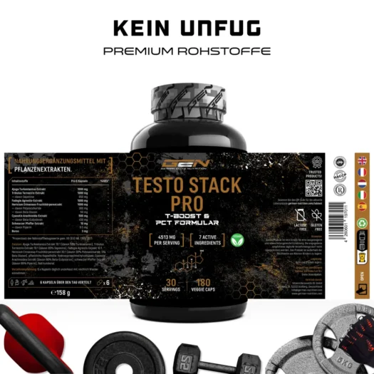 GEN <br>Testo Stack Pro - 180 cápsulas - Imagen 3