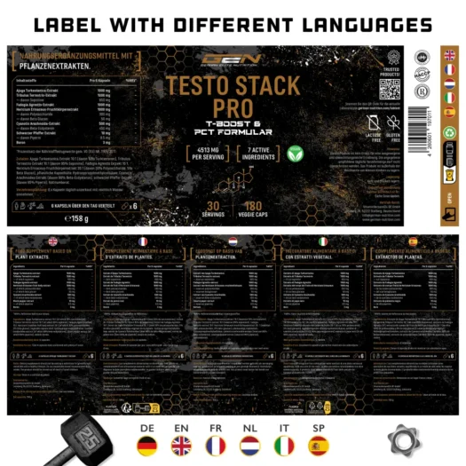 GEN <br>Testo Stack Pro - 180 cápsulas - Imagen 5