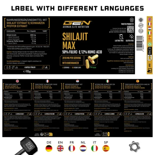GEN <br>Shilajit Max - 180 cápsulas - Imagen 4