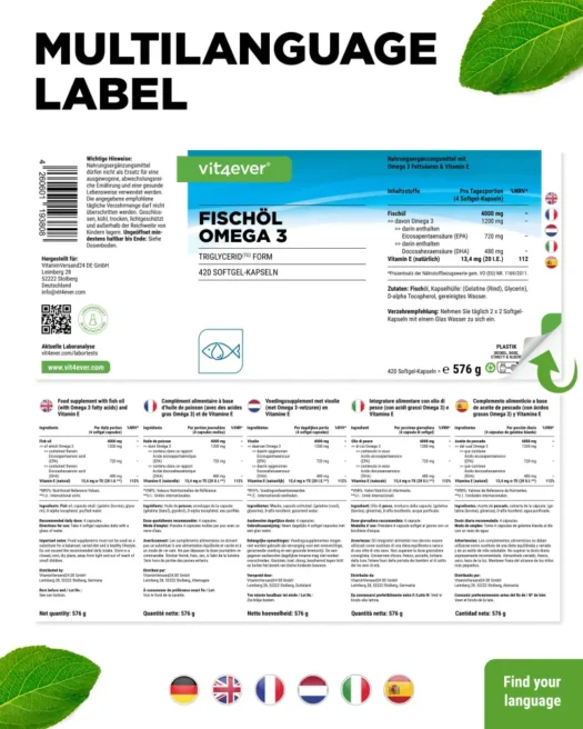 Vit4ever <br>Omega 3 - 420 Cápsulas - Imagen 3