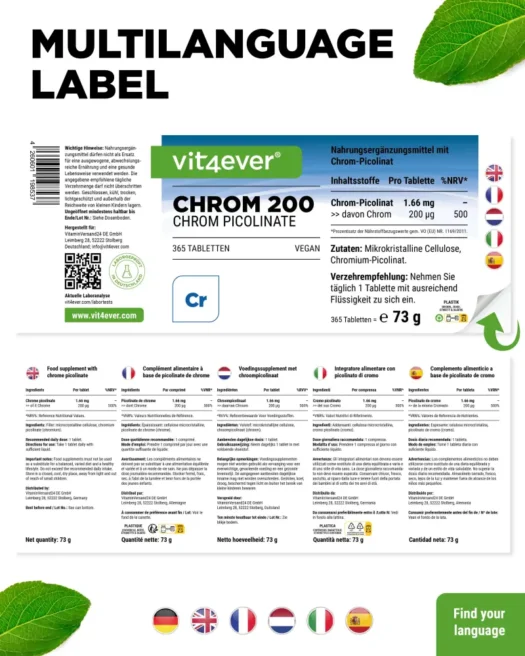 Vit4ever <br>Cromo - 365 comprimidos - diferentes versiones - Imagen 3