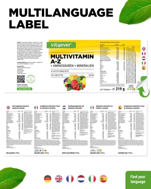Vit4ever <br>Multivitamine A-Z - 365 tabletten - Afbeelding 4