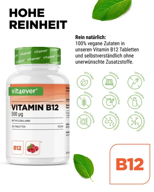 Vit4ever <br>Vitamina B12 - 365 pastillas - diferentes sabores - Imagen 4