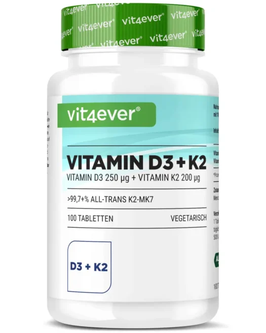 Vit4ever <br>Vitamine D3 10 000 UI + K2 - 180 comprimés (Kopie)
