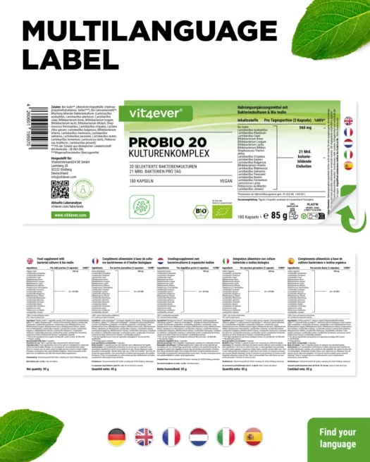 Vit4ever <br>Complesso Bio Probio 20 - 180 capsule - immagine 3