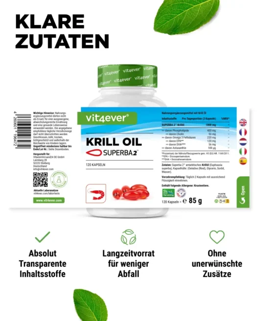 Vit4ever <br>Aceite de krill - 120 cápsulas - Imagen 2