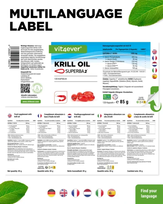 Vit4ever <br>Aceite de krill - 120 cápsulas - Imagen 3
