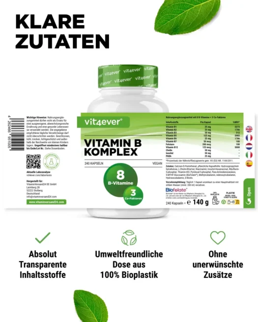 Vit4ever <br>Complejo vitamínico B Intenso - 240 cápsulas - Imagen 2