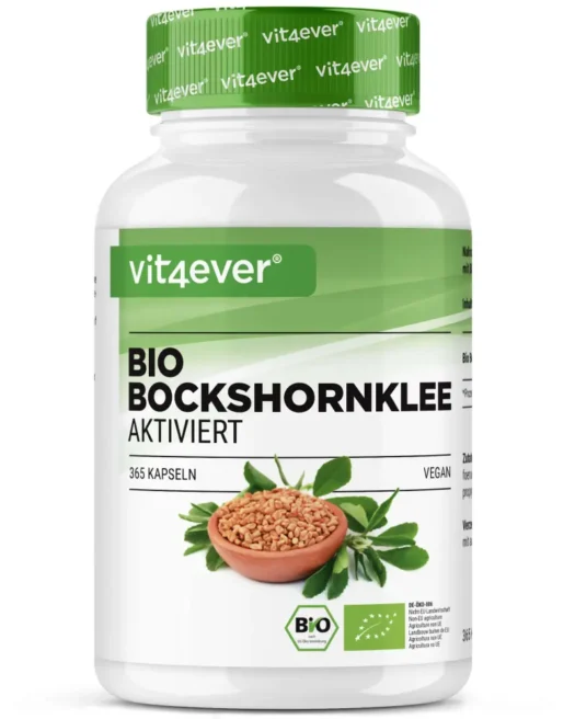 Vit4ever <br>Alholva ecológica activada - 365 cápsulas