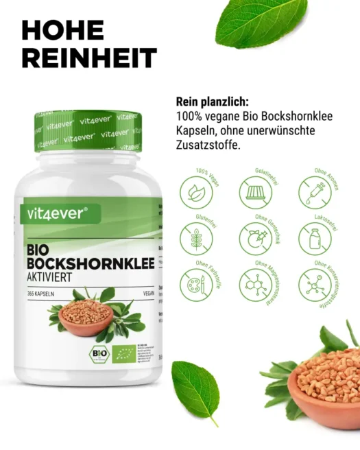 Vit4ever <br>Alholva ecológica activada - 365 cápsulas - Imagen 4