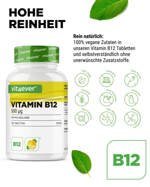 Vit4ever <br>Vitamine B12 - 365 comprimés à sucer - différentes variétés (Kopie) – Image 4