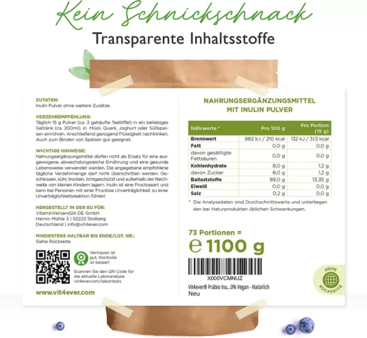 Vit4ever <br>Prebio Inulina - 1100 g - Imagen 3