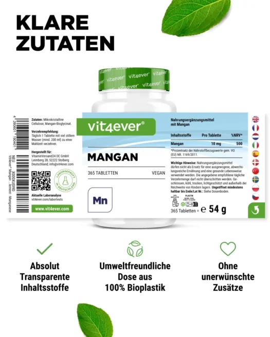 Vit4ever <br>Manganeso - 365 comprimidos - Imagen 2