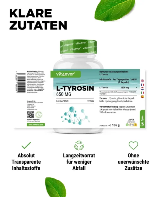 Vit4ever <br>L-tirosina - varie quantità - immagine 2