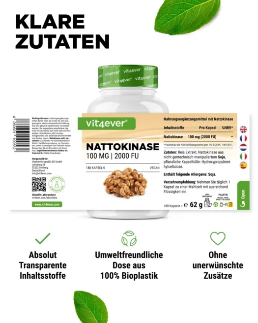 Vit4ever <br>Nattoquinasa - diferentes cantidades - Imagen 2