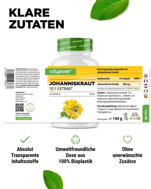 Vit4ever <br>Extracto de Hierba de San Juan - 240 cápsulas - Imagen 2