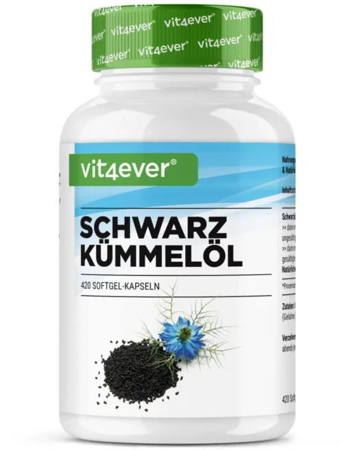 Vit4ever <br>Aceite de comino negro - 420 cápsulas