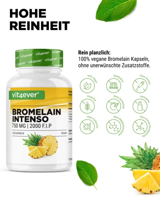 Vit4ever <br>Bromelina Intenso 2000 F.I.P - 120 capsule - immagine 4