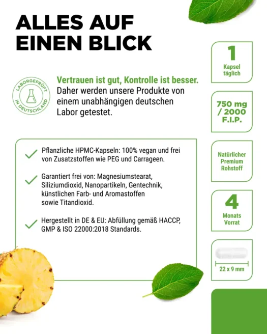Vit4ever <br>Bromelina Intenso 2000 F.I.P - 120 capsule - immagine 5