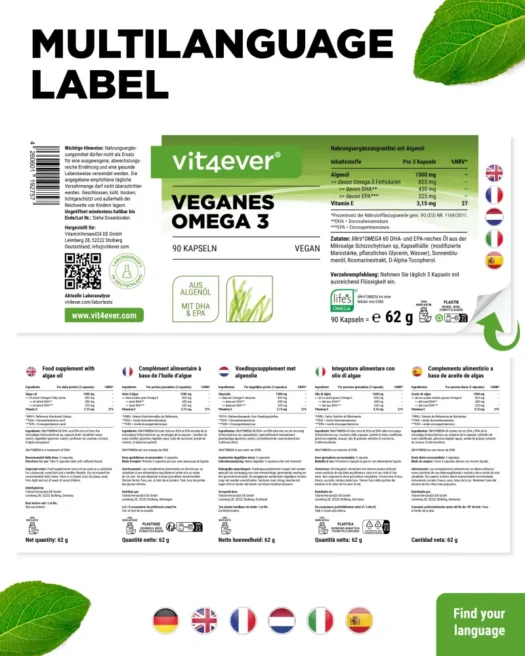 Vit4ever <br>Aceite vegano de algas Omega 3 - varias cantidades - Imagen 3
