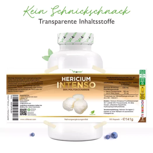 Vit4ever <br>Hericium Erinaceus Intenso - 180 kapsułek - obrazek 2