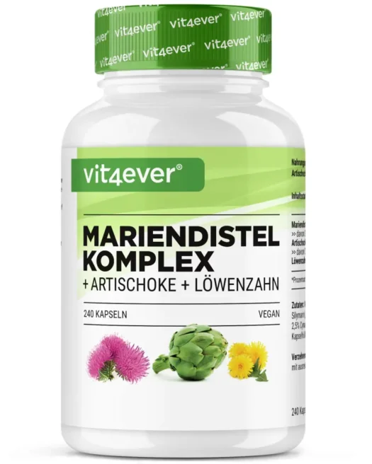 Vit4ever <br>Complejo de cardo mariano - 240 cápsulas