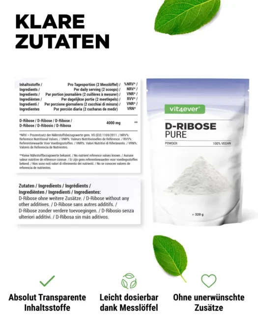 Vit4ever <br>D-Ribosa - 320 g - Imagen 2