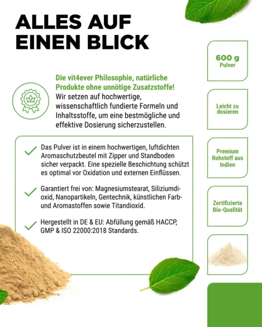 Vit4ever <br>Ashwagandha ecológica - 600 g - Imagen 5