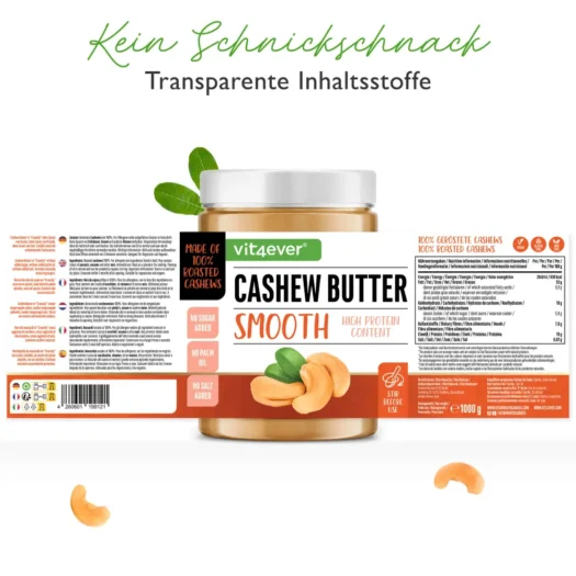 Vit4ever <br>Masło z orzechów nerkowca Smooth - 1000 g - obrazek 3