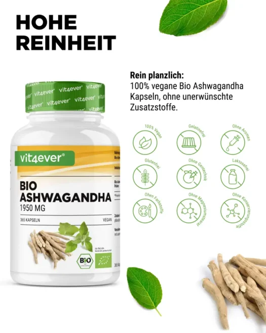 Vit4ever <br>Ashwagandha biologica - 365 capsule - immagine 4