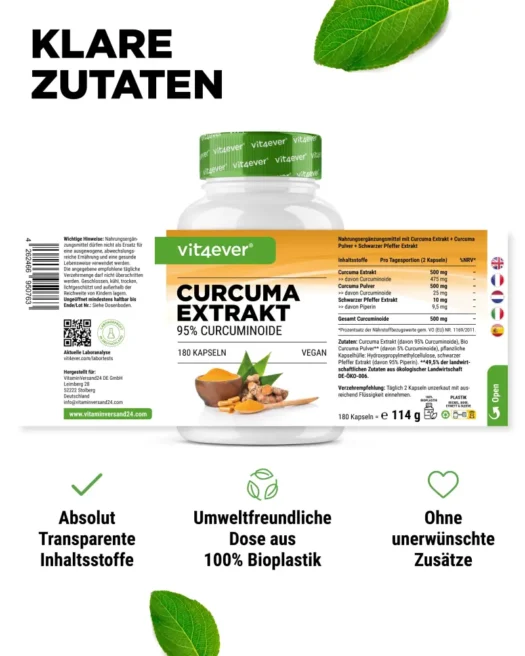 Vit4ever <br>Extracto de cúrcuma Intenso - 180 cápsulas - Imagen 2
