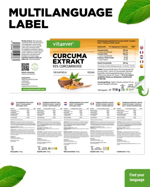 Vit4ever <br>Extracto de cúrcuma Intenso - 180 cápsulas - Imagen 3