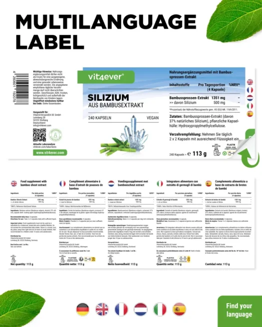 Vit4ever <br>Silicio - 240 cápsulas - Imagen 3