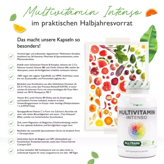 Vit4ever <br>Multivitamin Intenso - 365 Kapseln – Bild 3