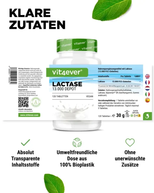 Vit4ever <br>Lactase Depot 13000 - diferentes cantidades - Imagen 2