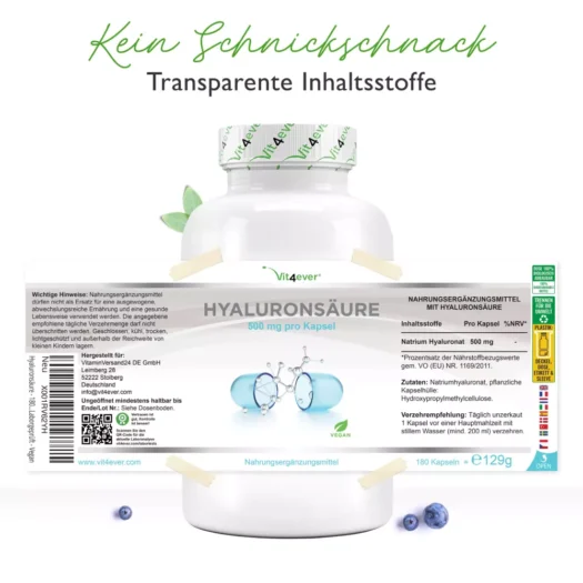 Vit4ever <br>Hyaluronsäure - 180 Kapseln – Bild 2
