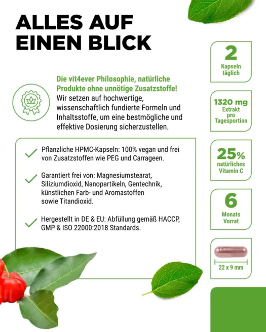 Vit4ever <br>Extracto de acerola con un 25% de vitamina C - diversas cantidades - Imagen 5