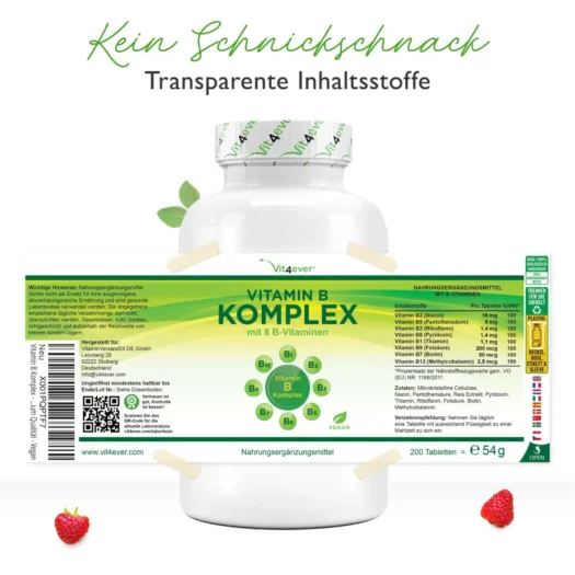 Vit4ever <br>Vitamin B Komplex - 200 Tabletten – Bild 2