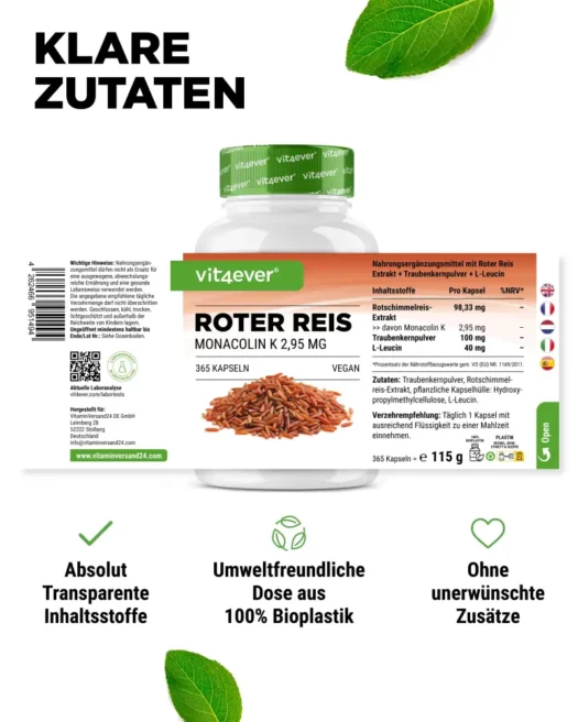 Vit4ever <br>Extracto de arroz rojo - 240 cápsulas - Imagen 2