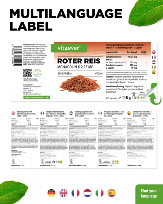 Vit4ever <br>Extracto de arroz rojo - 240 cápsulas - Imagen 3