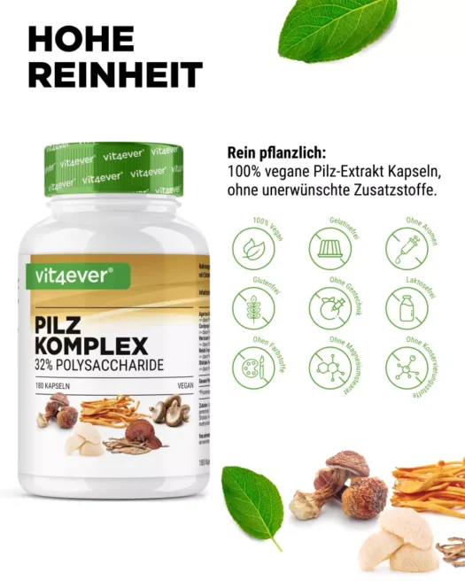 Vit4ever <br>Kompleks grzybów - 180 kapsułek - obrazek 4