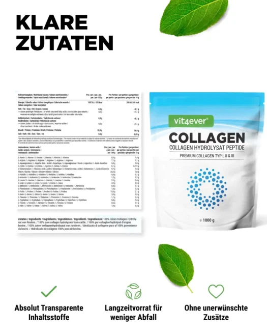 Vit4ever <br>Collagene in polvere - 1000 g - immagine 3