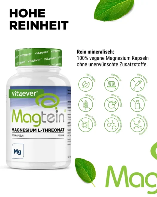 Vit4ever <br>Magtein® Magnesio L-treonato - 120 cápsulas - Imagen 4