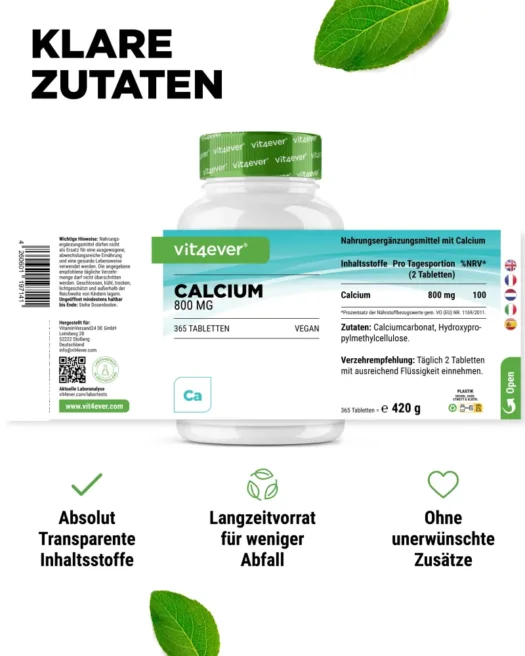 Vit4ever <br>Calcium - 365 Tabletten – Bild 2