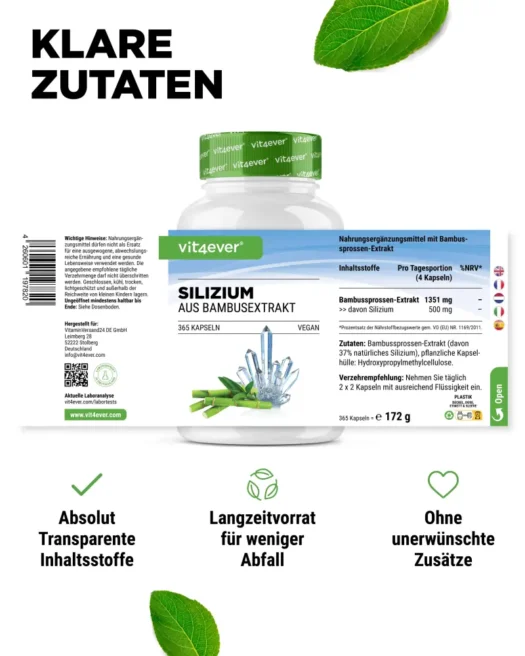 Vit4ever <br>Silizium - 365 Kapseln – Bild 2