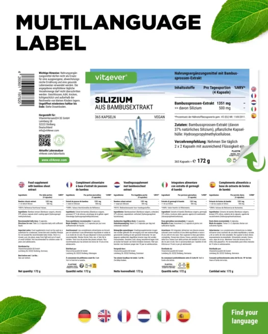 Vit4ever <br>Silizium - 365 Kapseln – Bild 3